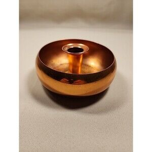 Copper Craft Guild Candle Holder 4 7/8" Tabletop Handheld Round Taunton Mass H